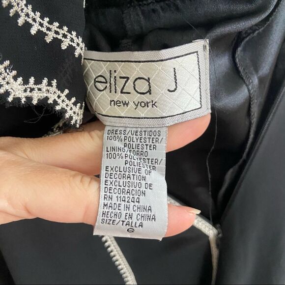 Eliza J Halter Beaded Embroidered Midi Fit & Flare Dress Size 6 - Picture 8 of 9